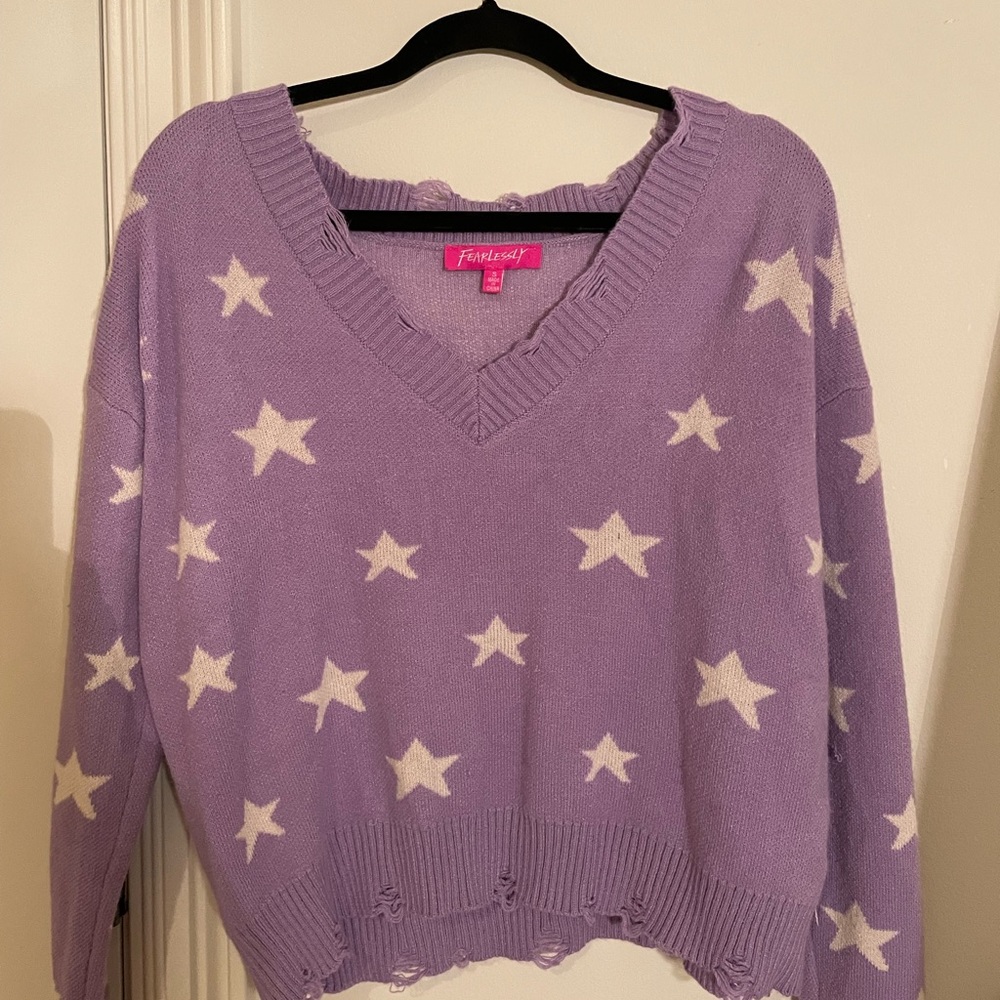 Purple star sweater